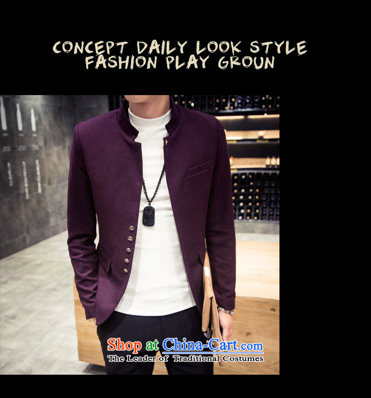 Dan Jie Shi Men's Single row number of detained men jacket Chinese tunic pure color wine red jacket leisure Sau San 50 pictures, prices, brand platters! The elections are supplied in the national character of distribution, so action, buy now enjoy more preferential! As soon as possible.