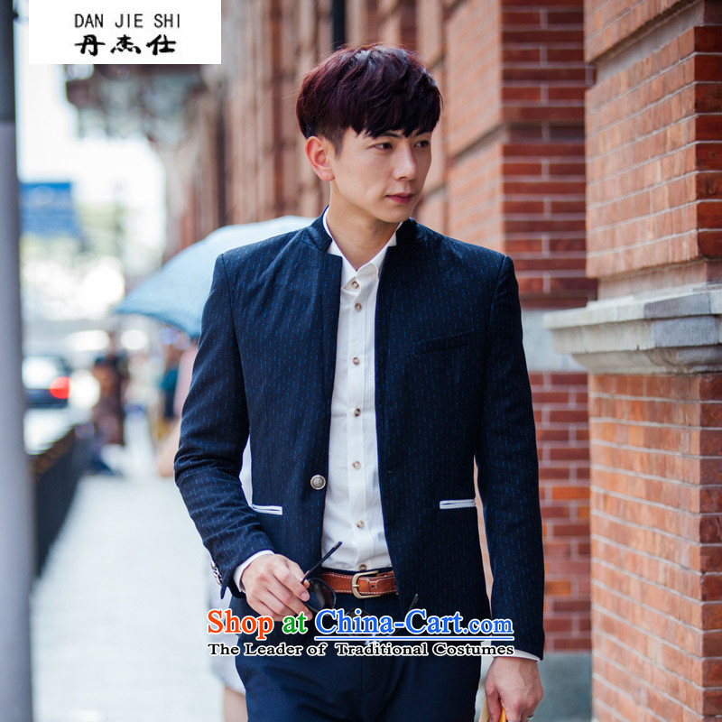 Dan Jie Shi China wind Korean men's classic Chinese tunic Sau San vertical streaks suit for both business and leisure jacket coat Whitepoint 48 Dan Jie Shi (DAN JIE SHI) , , , shopping on the Internet