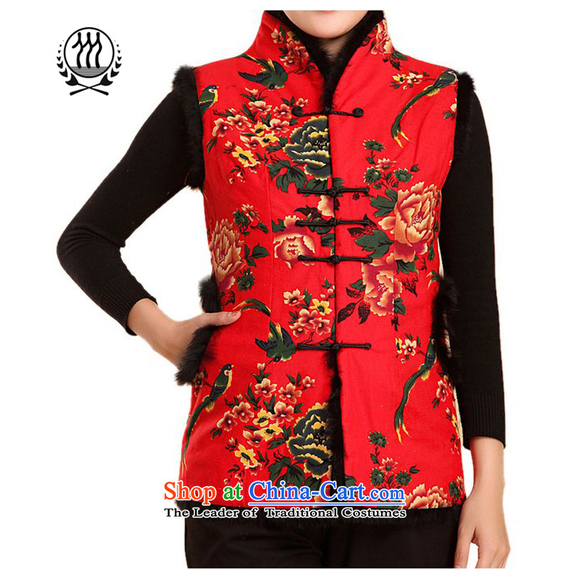 Thre line autumn and winter and the new president folder, a Tang Dynasty cotton in older retro-clip collar Ms. Tang dynasty plus cotton robe F2065 dark blue women 4XL, thre line (gesaxing and Tobago) , , , shopping on the Internet