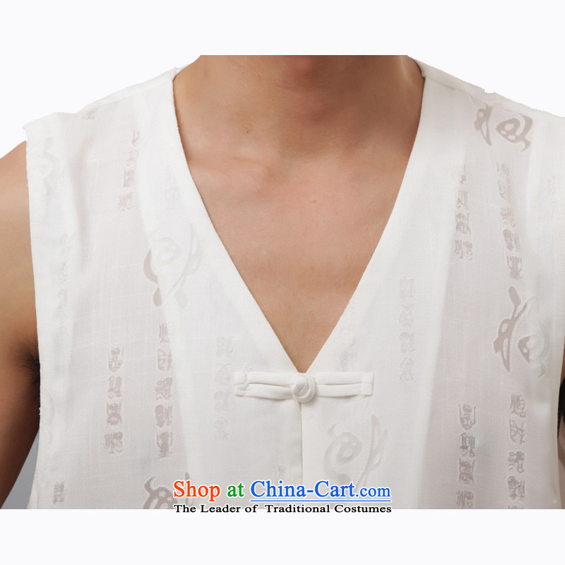 Charlene Choi this cabinet reshuffle is older men Tang dynasty summer v-neck disc detained men's sleeveless jacket, a relaxd fit t-shirts- field in shoulder, a white short-sleeved T-shirt 2XL, Charlene Choi this court shopping on the Internet has been pre