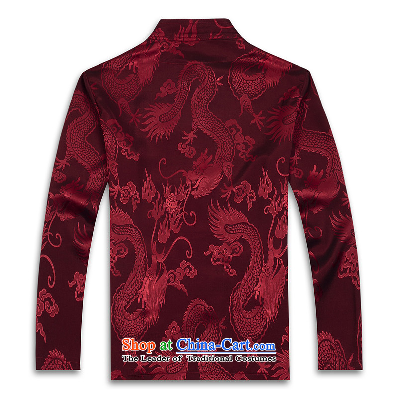 Spring 2015 new products from Vigers Po China wind long-sleeved shirt men Tang dynasty T-shirt stylish silk shirts red XXL, Tang Services ofa fruit , , , shopping on the Internet