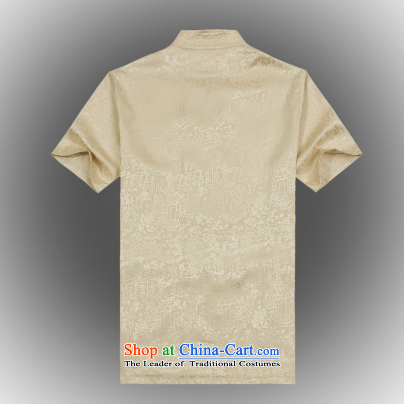 Whig Po 2015 Summer New Products China wind short-sleeved T-shirt men Tang dynasty T-shirt stylish shirt B-003 Tang services beige XXXL, ofa fruit , , , shopping on the Internet