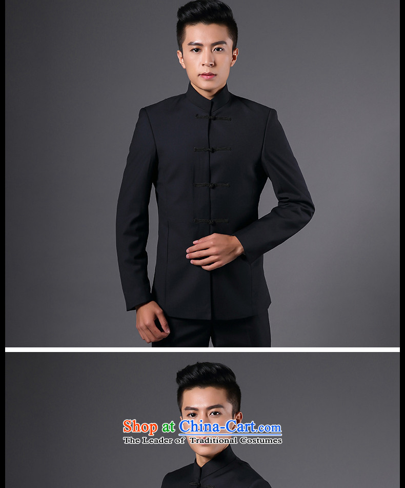  Tang Dynasty YHV men Chinese tunic kit retro-deduction for both business and leisure Han-Men's Mock-Neck suit Chinese wedding dress pants marriage groom Sau San Pack black dragon tattoo Tang dynasty 170L, prices, brand image of Platters! The elections are supplied in the national character of distribution, so action, buy now enjoy more preferential! As soon as possible.