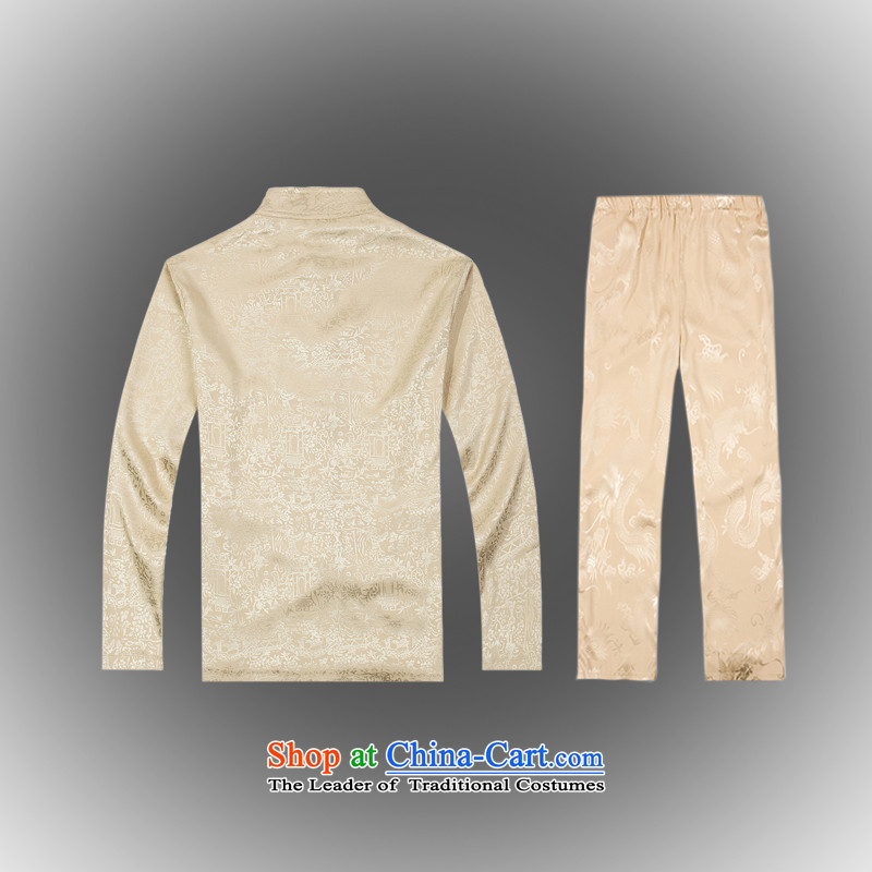 Hot Spring 2015 new products from Vigers Po Tang dynasty China wind men t-shirt T-shirt packaged services silk shirts B-0112a Tang beige XXXL(56), federal core Chai Lang , , , shopping on the Internet