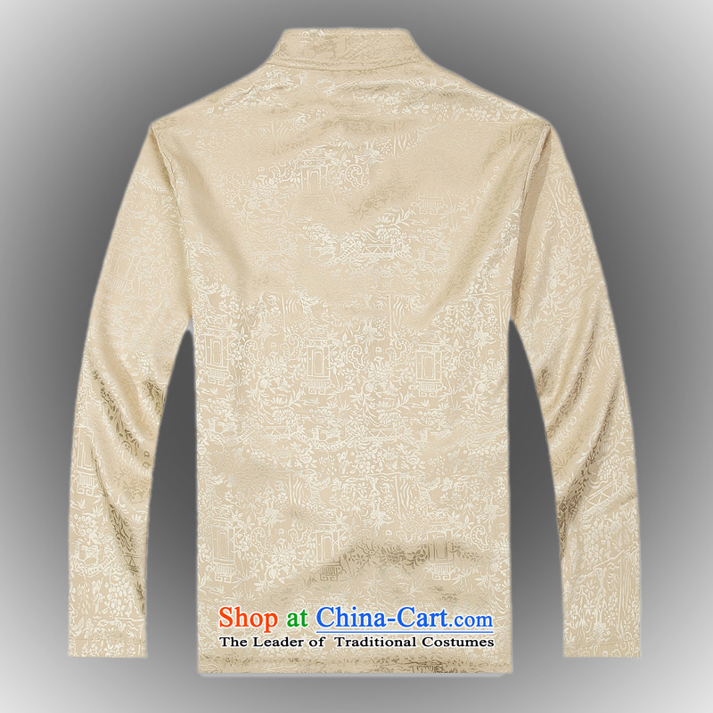 Hot Spring 2015 new products from Vigers Po Tang dynasty China wind men t-shirt T-shirt packaged services silk shirts B-0112a Tang beige XXXL(56), federal core Chai Lang , , , shopping on the Internet