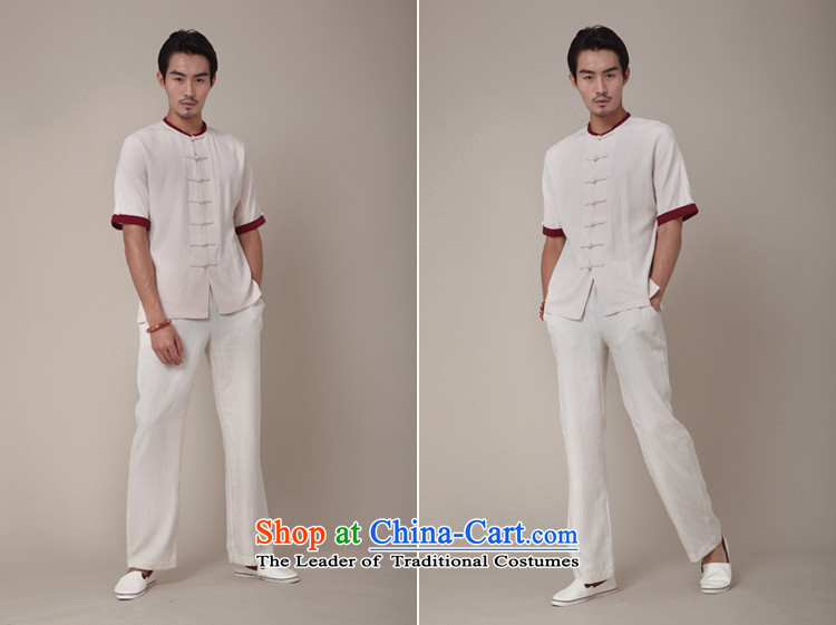 Seventy-tang China wind male short-sleeved Upgrade Version Chinese Cardigan days silk improved leisure Tang dynasty round-neck collar short shirt national summer 364 white S picture, prices, brand platters! The elections are supplied in the national character of distribution, so action, buy now enjoy more preferential! As soon as possible.