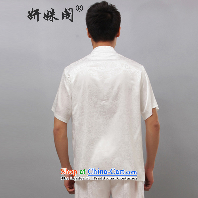 Charlene Choi this cabinet men Tang casual clothes Taegeuk service men of Chinese clothing exercise clothing jogging - the River During the Qingming Festival  white short-sleeves T-shirt , L, Charlene Choi this court shopping on the Internet has been pres