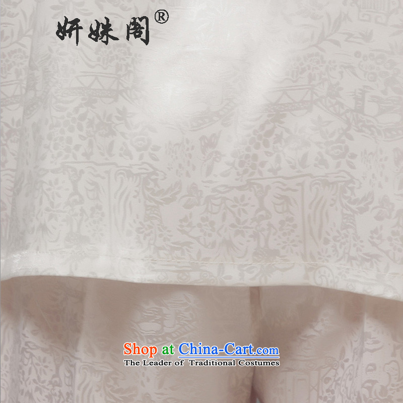 Charlene Choi this cabinet men Tang casual clothes Taegeuk service men of Chinese clothing exercise clothing jogging - the River During the Qingming Festival  white short-sleeves T-shirt , L, Charlene Choi this court shopping on the Internet has been pres
