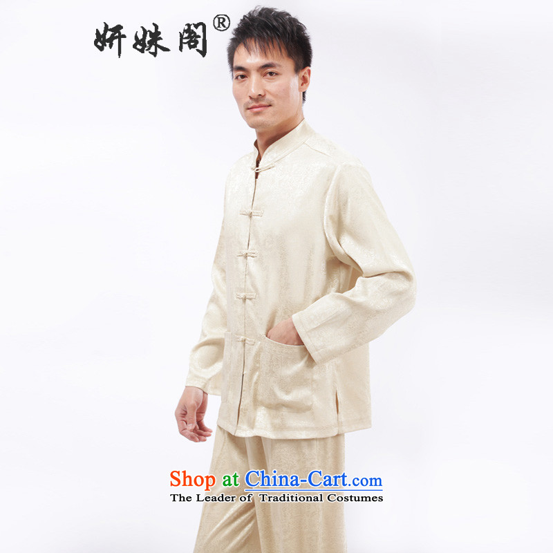 Charlene Choi this court men loaded spring and autumn Tang casual clothes Taegeuk services costumes Chinese tapes loaded - jogging along the River During the Qingming Festival  long-sleeved shirt, beige XL, Charlene Choi this court shopping on the Interne