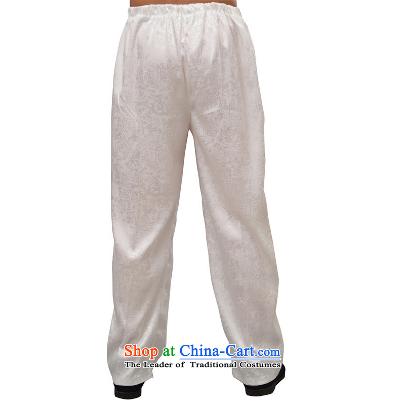 Charlene Choi this pavilion elderly men Tang dynasty summer pants traditional ethnic liberal jogging pant high elastic waist pant - white pants XL, Charlene Qingming Festival this court shopping on the Internet has been pressed.