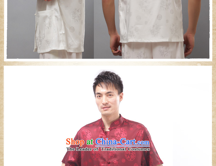 Charlene Choi this pavilion elderly men summer Kung Fu Tang dynasty father relaxd exercise clothing half Sleeve Tops traditional casual - Round short-sleeved white L lung picture, prices, brand platters! The elections are supplied in the national character of distribution, so action, buy now enjoy more preferential! As soon as possible.