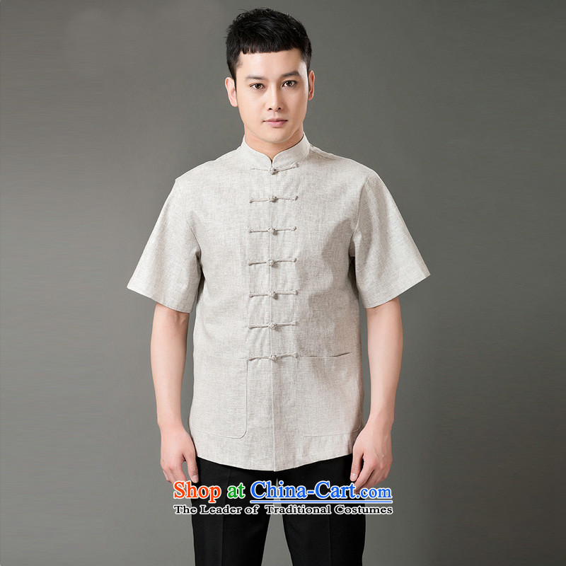 Charlene Choi this summer, men's elderly people in the Tang dynasty collar up short-sleeved T-shirt clip relaxd breathable pure cotton half sleeve old folk weave national - Old folk weave Short Dark Gray L picture, prices, brand platters! The elections are supplied in the national character of distribution, so action, buy now enjoy more preferential! As soon as possible.