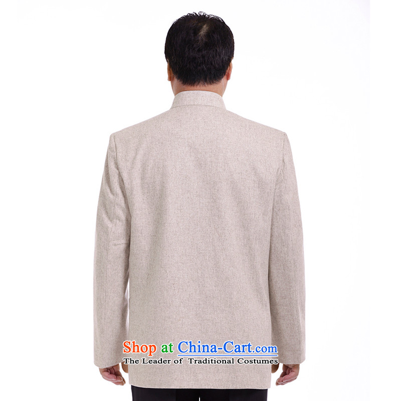 The South to men in Tang Dynasty during the spring and autumn boxed long-sleeved wool fabrics, hand-painted national dress jacket coat Tang 6038 Light Gray 170/M, south to year (nansongnian) , , , shopping on the Internet