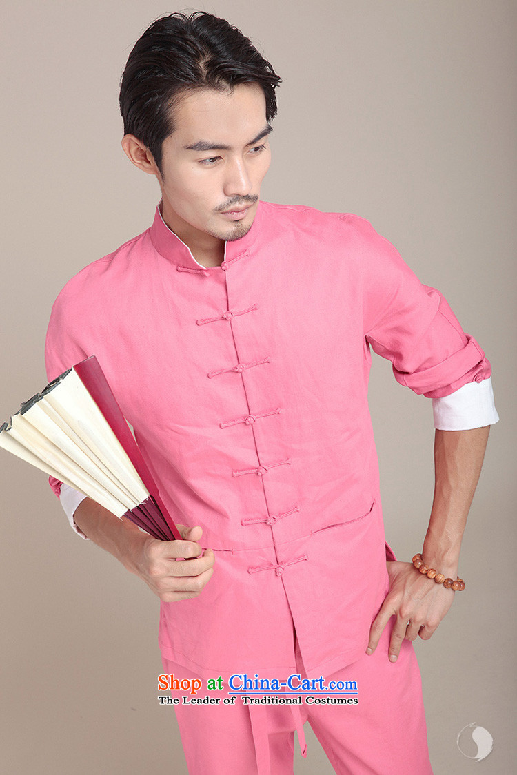 Seventy-tang national costumes traditional Kung Fu Men's Shirt improved cotton linen l Tang Dynasty Chinese men's shirts in the spring of color 374 Peach S picture, prices, brand platters! The elections are supplied in the national character of distribution, so action, buy now enjoy more preferential! As soon as possible.