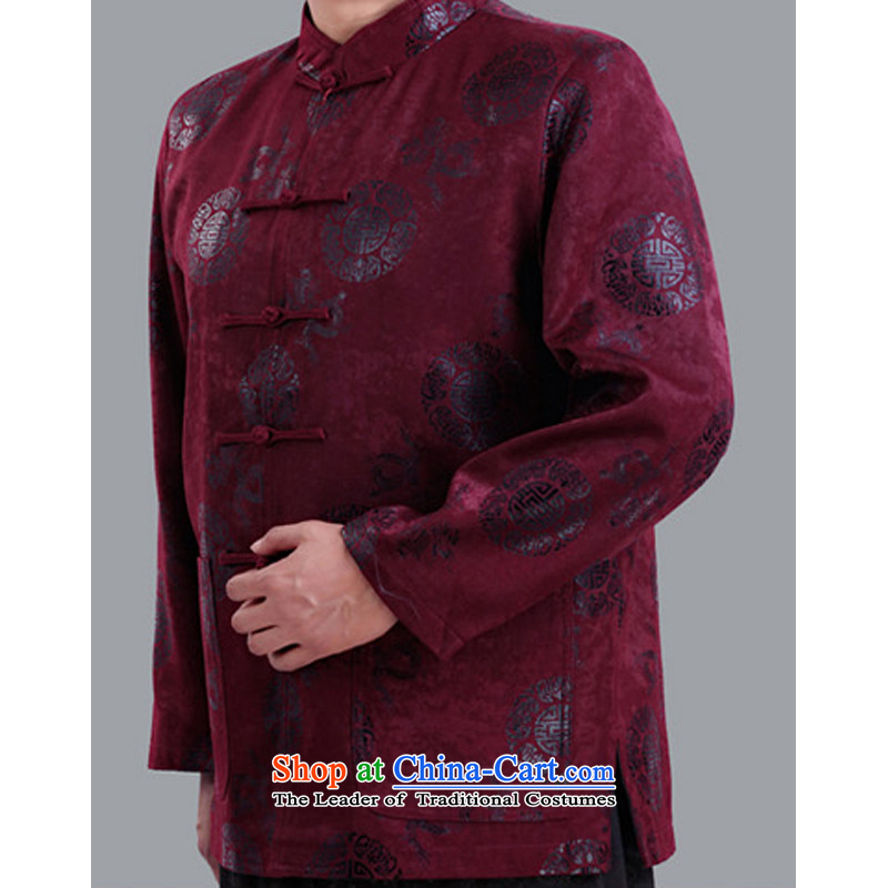 The Rafael Hui Kai 2015 autumn and winter new Tang dynasty and the father in the Tang dynasty elderly men happy life has been life jacket A13136 Chinese clothing 190/ purple cotton, Timor Sze-kai , , , shopping on the Internet