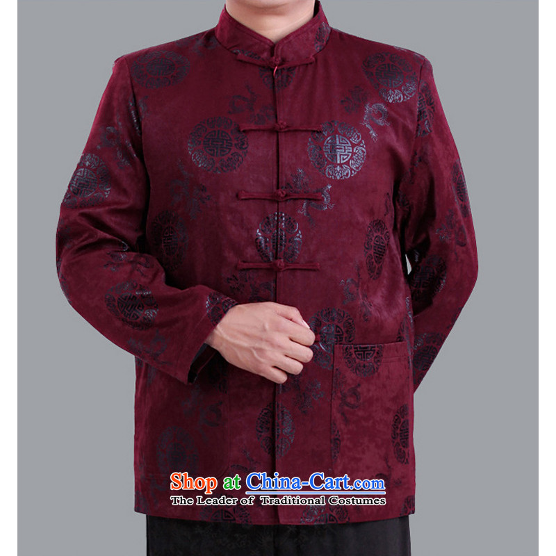 The Rafael Hui Kai 2015 autumn and winter new Tang dynasty and the father in the Tang dynasty elderly men happy life has been life jacket A13136 Chinese clothing 190/ purple cotton, Timor Sze-kai , , , shopping on the Internet