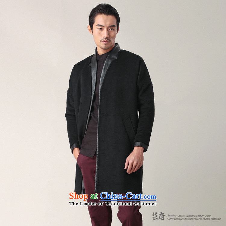 Seventy-tang China wind Han-washable wool coat long leather? edge coats Chinese windbreaker male and stylish casual jacket business Sau San Tong replacing 02401 autumn black M picture, prices, brand platters! The elections are supplied in the national character of distribution, so action, buy now enjoy more preferential! As soon as possible.