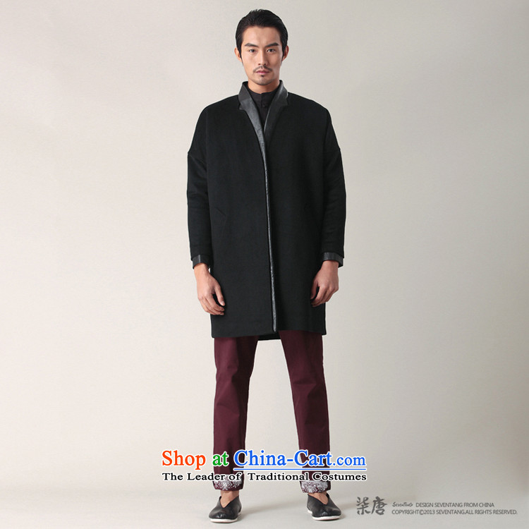Seventy-tang China wind Han-washable wool coat long leather? edge coats Chinese windbreaker male and stylish casual jacket business Sau San Tong replacing 02401 autumn black M picture, prices, brand platters! The elections are supplied in the national character of distribution, so action, buy now enjoy more preferential! As soon as possible.