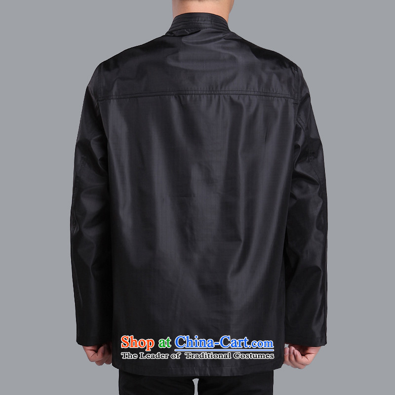 The Cave of the elderly by 2015 autumn and winter new upmarket older men Tang jackets solid color embroidery Tai Lung Men and Tang dynasty M206 black plus 180 yards, Adam and Eve cotton elderly shopping on the Internet has been pressed.