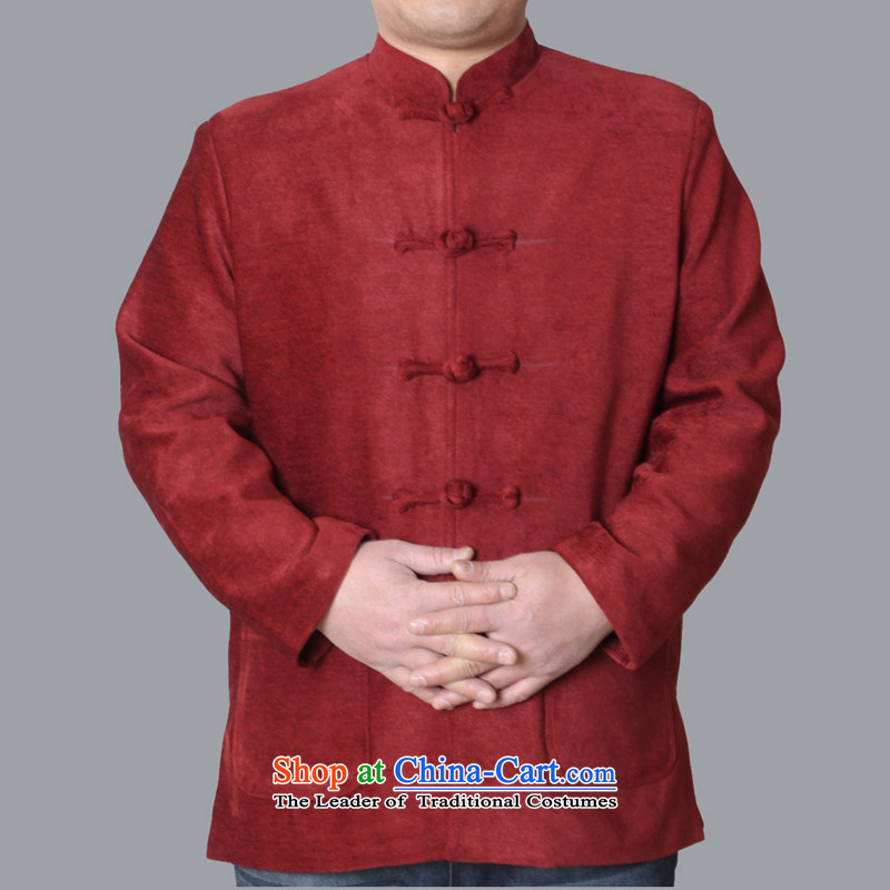 The Cave of the elderly by 2015 autumn and winter new elderly men Tang dynasty upscale Chinese men's jackets leisure pure color Tang dynasty W086 male black 175 yards, the ancestor of the elderly has been pressed shopping on the Internet