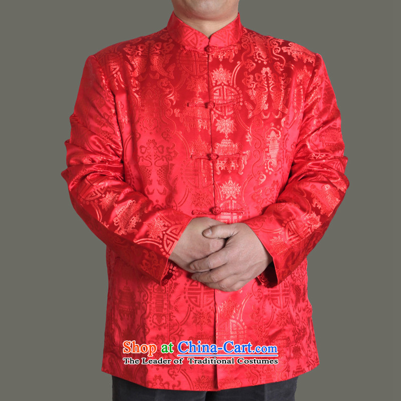 The Cave of the elderly by 2015 autumn and winter new men in the autumn of Tang jacket over older men's life of older persons wearing Y713 birthday large red 190