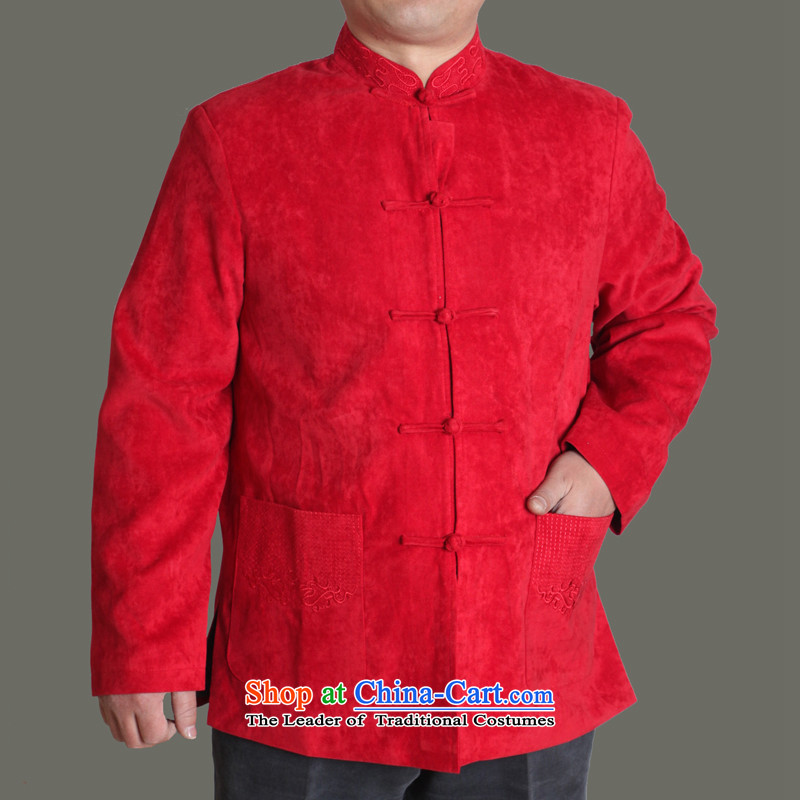 The Cave of the elderly by 2015 autumn and winter new male and Tang dynasty China wind men Tang Dynasty Chinese cotton upmarket older stylish embroidery Y726 Tang Dynasty Brown 180 codes/spring and autumn, the Cave of the elderly has been pressed shopping