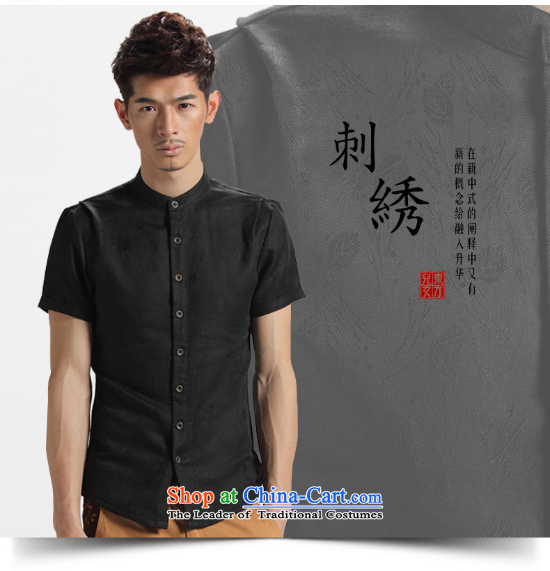 The sons and daughters of the oriental 2014 short-sleeved men casual youth Tang dynasty China wind male and Han-hyun black shirt summer Chinese tunic jacquard 180(2XL) picture, prices, brand platters! The elections are supplied in the national character of distribution, so action, buy now enjoy more preferential! As soon as possible.