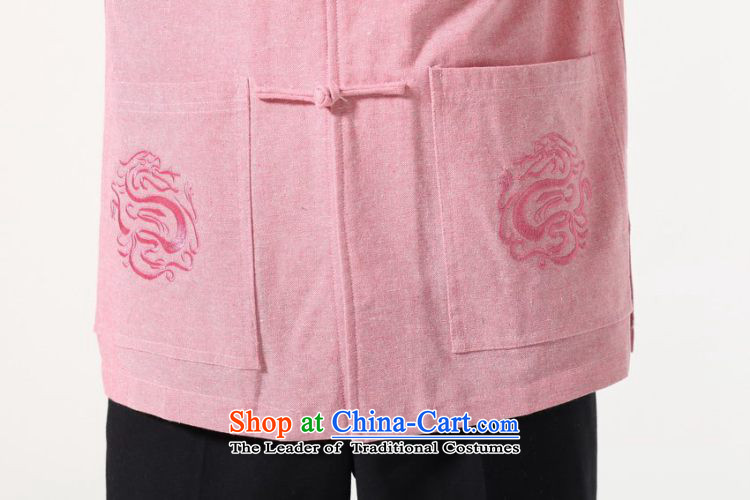 158 Jing summer new short-sleeved Tang Dynasty Chinese Improved large Chinese tunic of Men's Mock-Neck embroidered cotton linen Tang dynasty M0053 shirt color picture XXXL( recommendations 180-210 catty picture, prices, brand platters! The elections are supplied in the national character of distribution, so action, buy now enjoy more preferential! As soon as possible.