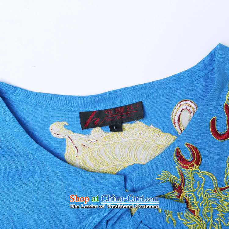 158 Jing in Tang Dynasty older men and summer round-neck collar linen embroidered Tang Dynasty Chinese dragon men short-sleeved larger men 239.7 - 1 color navy XL( recommendations appears at paragraphs 145-155) pictures, price catty, brand platters! The elections are supplied in the national character of distribution, so action, buy now enjoy more preferential! As soon as possible.
