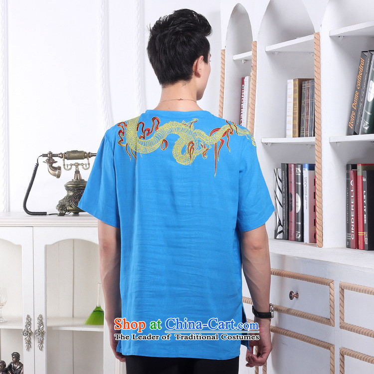 158 Jing in Tang Dynasty older men and summer round-neck collar linen embroidered Tang Dynasty Chinese dragon men short-sleeved larger men 239.7 - 1 color navy XL( recommendations appears at paragraphs 145-155) pictures, price catty, brand platters! The elections are supplied in the national character of distribution, so action, buy now enjoy more preferential! As soon as possible.
