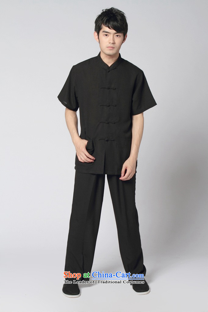 158 Jing in Tang Dynasty older men and summer cotton linen collar Chinese Tang dynasty improved men short-sleeve kit for larger men's kung fu Kit - 13 black XXL( recommendations 160-175 catty) Picture, prices, brand platters! The elections are supplied in the national character of distribution, so action, buy now enjoy more preferential! As soon as possible.