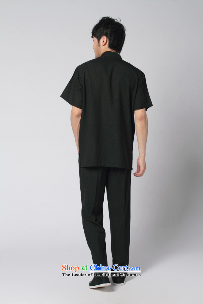 158 Jing in Tang Dynasty older men and summer cotton linen collar Chinese Tang dynasty improved men short-sleeve kit for larger men's kung fu Kit - 13 black XXL( recommendations 160-175 catty) Picture, prices, brand platters! The elections are supplied in the national character of distribution, so action, buy now enjoy more preferential! As soon as possible.