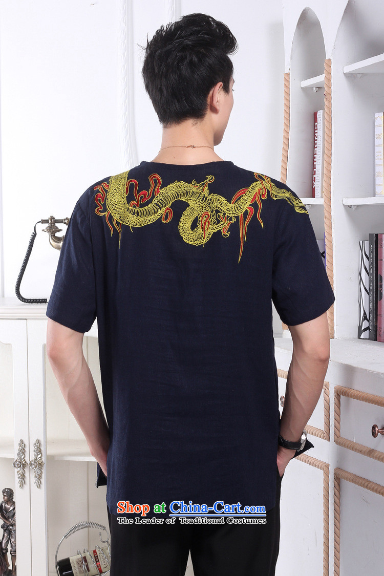 Shanghai, optimization options in Tang Dynasty older men and summer embroidered dragon Chinese improved Tang dynasty men's large short-sleeved men 239.7 - 1 color navy M recommendations 100-120 catty picture, prices, brand platters! The elections are supplied in the national character of distribution, so action, buy now enjoy more preferential! As soon as possible.