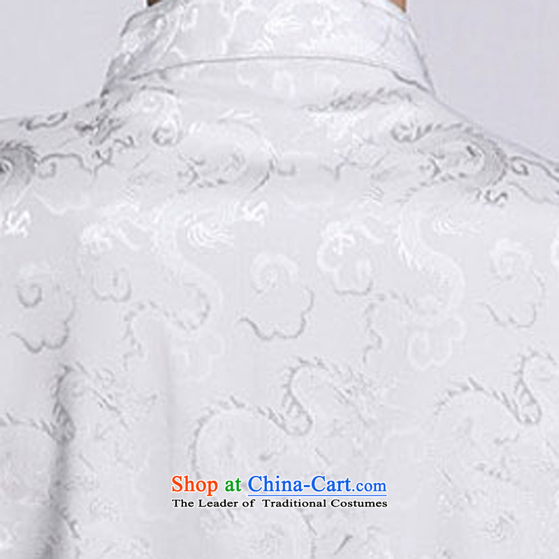 Bosnia and genuine line thre summer auspicious cloud men short-sleeved T-shirt China wind Men's Mock-Neck short-sleeved T-shirt exclusive and comfortable auspicious cloud short-sleeved white XXXL/190, Tang dynasty and thre gesaxing line () , , , shopping