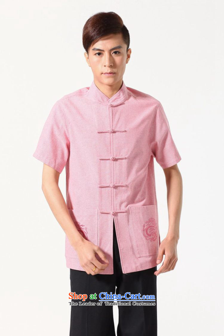 Yet Floor Floor men new summer short-sleeved T-shirt solid color collar Chinese middle-aged men large improved code Embroidered pink shirt Tang dynasty XL Photo, prices, brand platters! The elections are supplied in the national character of distribution, so action, buy now enjoy more preferential! As soon as possible.