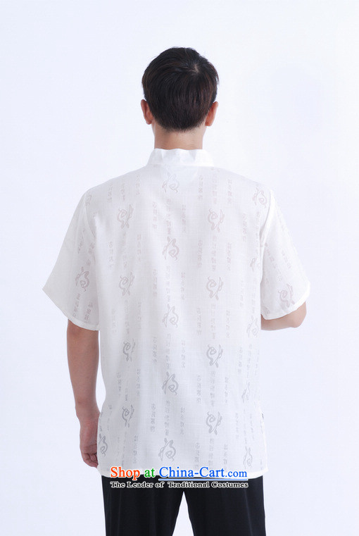 Floor load floor is father new summer men Short-Sleeve Mock-Neck cotton linen Chinese Improved Large Tang dynasty shirt female-female white L picture, prices, brand platters! The elections are supplied in the national character of distribution, so action, buy now enjoy more preferential! As soon as possible.