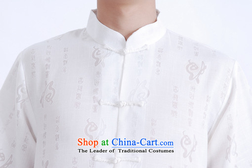 Floor load floor is father new summer men Short-Sleeve Mock-Neck cotton linen Chinese Improved Large Tang dynasty shirt female-female white L picture, prices, brand platters! The elections are supplied in the national character of distribution, so action, buy now enjoy more preferential! As soon as possible.