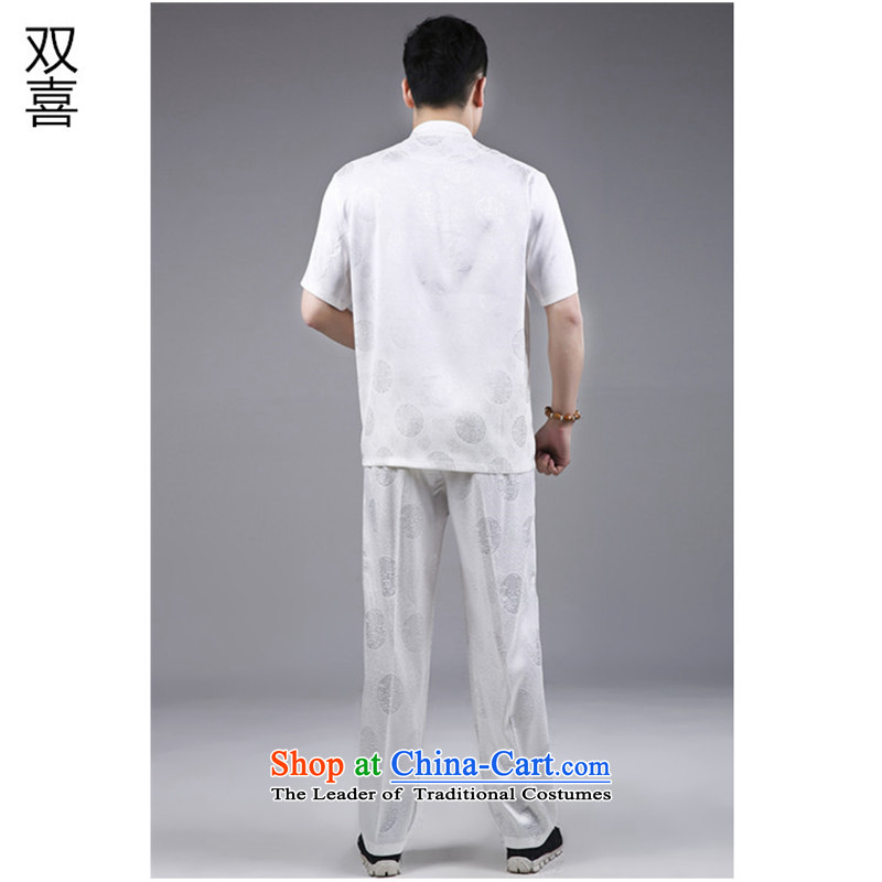 2015 Men Kit national dress in Tang Dynasty Package white men older Tang dynasty summer short-sleeve kit white 185 HIV ROLLET (AICAROLINA) , , , shopping on the Internet