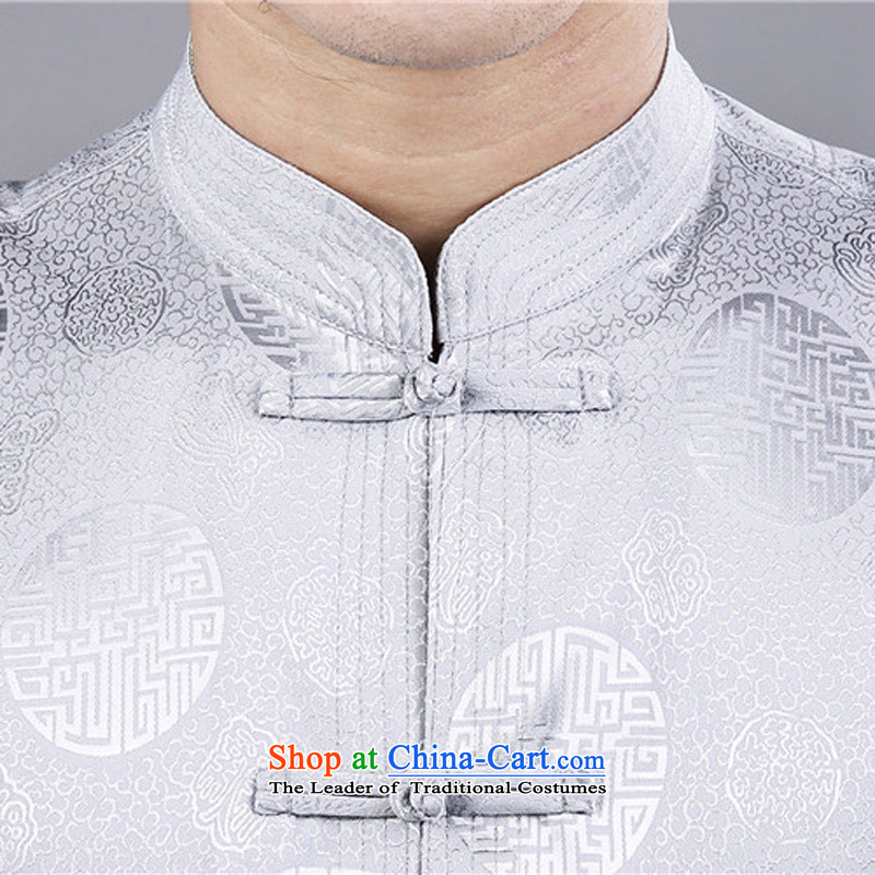2015 Men Kit national dress in Tang Dynasty Package white men older Tang dynasty summer short-sleeve kit white 185 HIV ROLLET (AICAROLINA) , , , shopping on the Internet