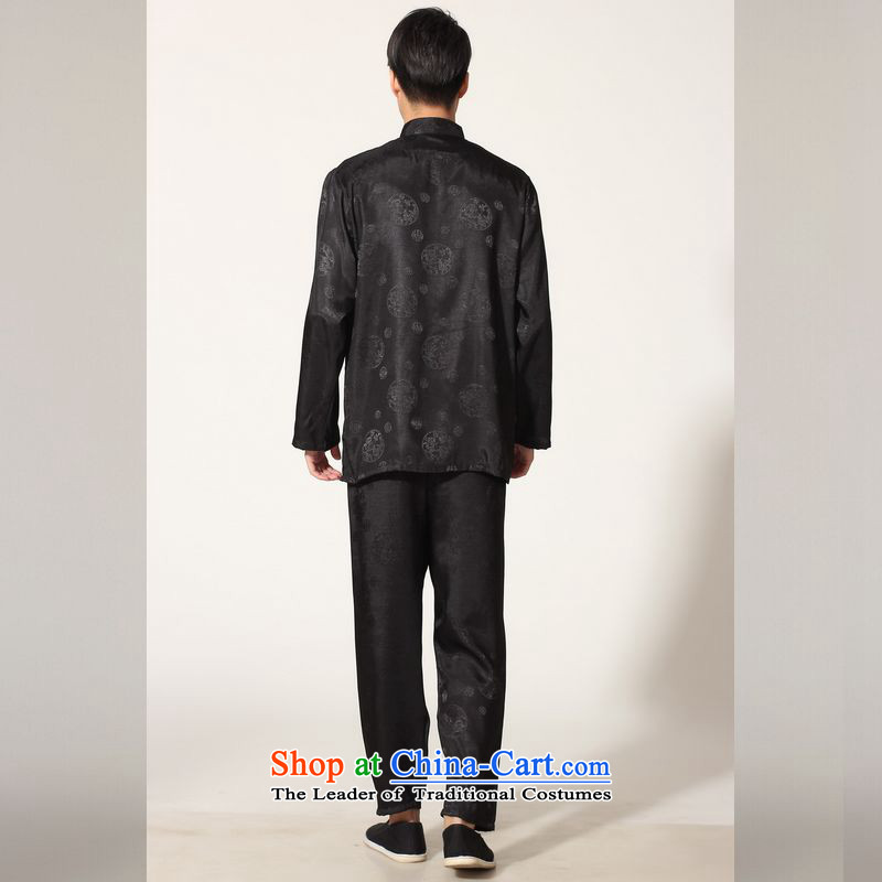 158 Jing in Tang Dynasty older men and the spring and summer load collar silk long-sleeved Tang Dynasty Package men kung fu tai chi M0050 service kit -A black M recommendations 100-120) 158 Jing.... catty shopping on the Internet
