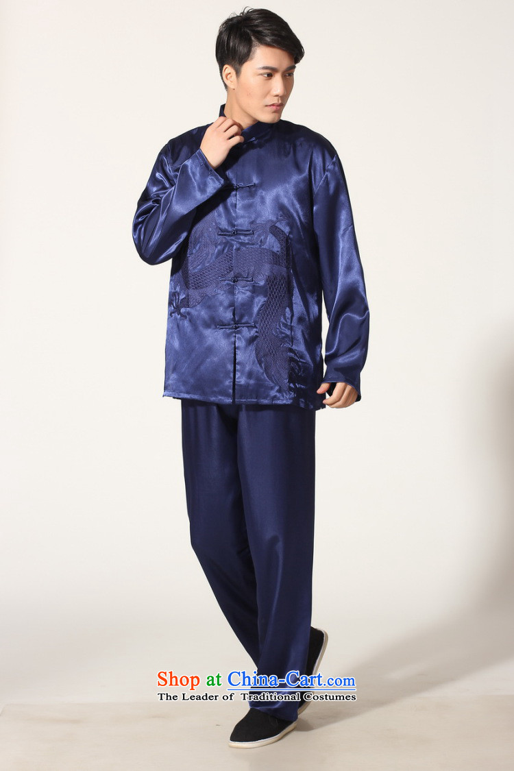 158 Jing in Tang Dynasty older Men's Mock-Neck summer silk embroidery Tang Dynasty Chinese Dragon Men long-sleeved kit for larger men's kung fu XL146 M0011 kit on cyan XL( recommendations appears at paragraphs 145-155) pictures, price catty, brand platters! The elections are supplied in the national character of distribution, so action, buy now enjoy more preferential! As soon as possible.