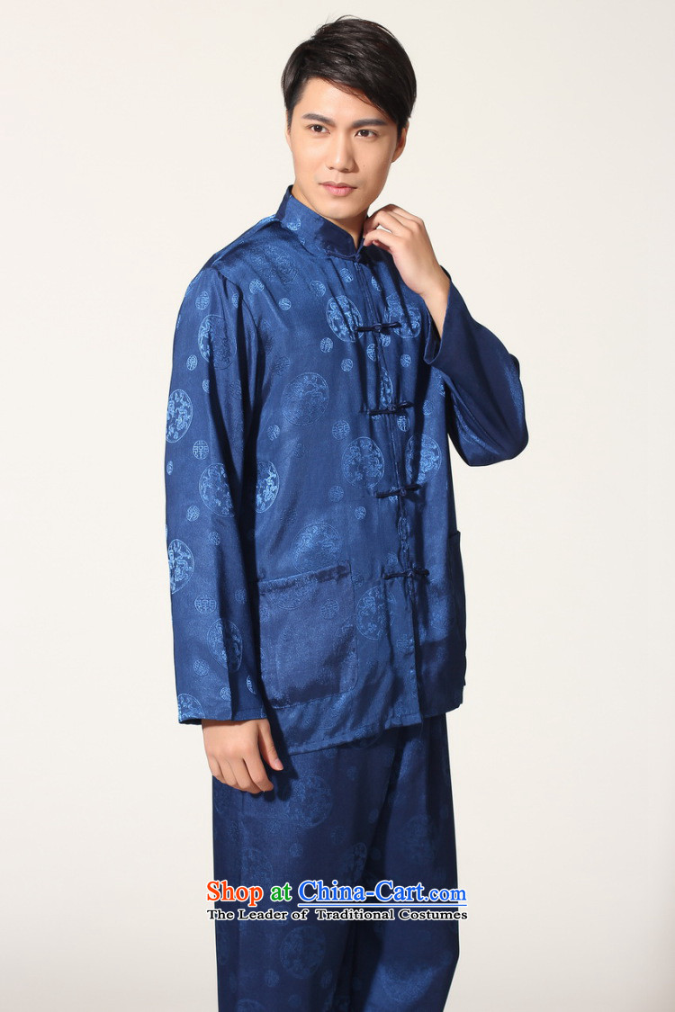 Shanghai, optimization options in Tang Dynasty older men and summer collar silk men long-sleeved kit for larger men's kung fu kit -B on cyan XXL recommendations 180-210 catty picture, prices, brand platters! The elections are supplied in the national character of distribution, so action, buy now enjoy more preferential! As soon as possible.