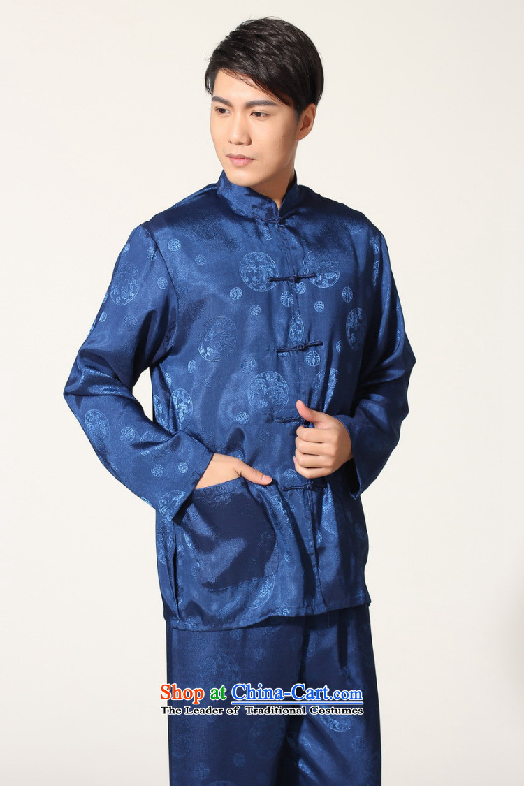 Shanghai, optimization options in Tang Dynasty older men and summer collar silk men long-sleeved kit for larger men's kung fu kit -B on cyan XXL recommendations 180-210 catty picture, prices, brand platters! The elections are supplied in the national character of distribution, so action, buy now enjoy more preferential! As soon as possible.