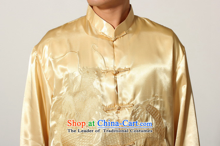 Shanghai, optimization options in Tang Dynasty older Men's Mock-Neck summer silk embroidery Tang Dynasty Chinese Dragon Men long-sleeved kit for larger M0011 men on cyan M recommendations 100-120 catty picture, prices, brand platters! The elections are supplied in the national character of distribution, so action, buy now enjoy more preferential! As soon as possible.