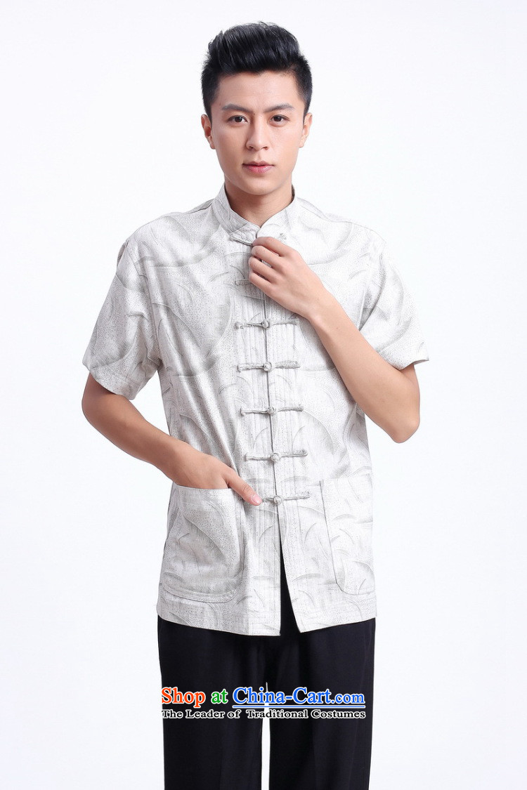 Yet Floor Floor men summer new short-sleeved Tang Dynasty Chinese men improved Chinese tunic breathable absorbent linen collar Tang dynasty national men - 2 white XXXL picture, prices, brand platters! The elections are supplied in the national character of distribution, so action, buy now enjoy more preferential! As soon as possible.