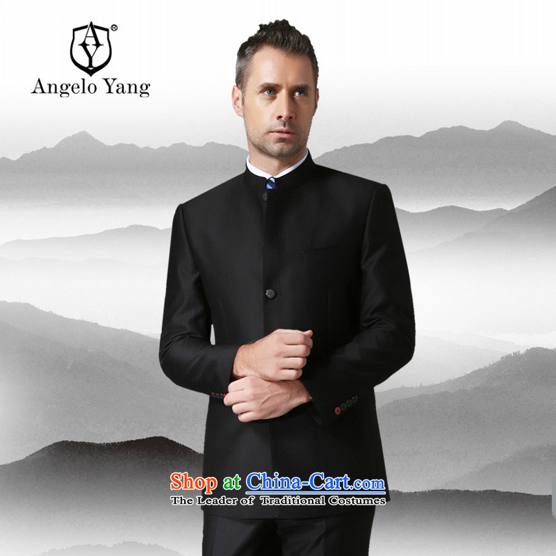 On theANGELOYANG Solomon hisC.O.D. Chinese tunic China wind Sau San suits black blackL_175b Tang
