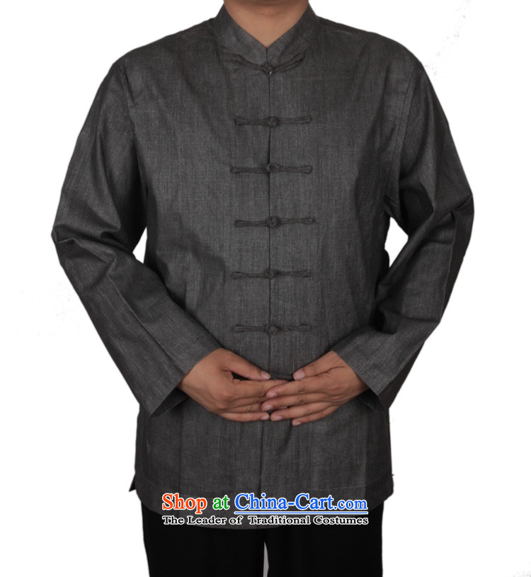 Bosnia and thre line Tang dynasty China wind men long-sleeved shirt cotton linen and Han-cotton linen long-sleeved relaxd fit men larger solid color multi-colored long-sleeved shirt optional carbon XXXL/190 picture, prices, brand platters! The elections are supplied in the national character of distribution, so action, buy now enjoy more preferential! As soon as possible.