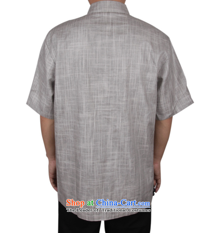 Bosnia and the new) thre older men Tang Dynasty Summer Chinese cotton linen short-sleeved blouses Tang men linen blacklead Tang Dynasty Han-men and light gray XXXL/190 picture, prices, brand platters! The elections are supplied in the national character of distribution, so action, buy now enjoy more preferential! As soon as possible.