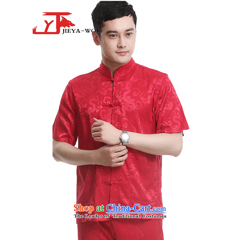 - Wolf JIEYA-WOLF, New Tang dynasty men's short-sleeve kit stylish stars of the Summer Lung Men Kit installed Red Flag tai chi A 170/M,JIEYA-WOLF,,, shopping on the Internet