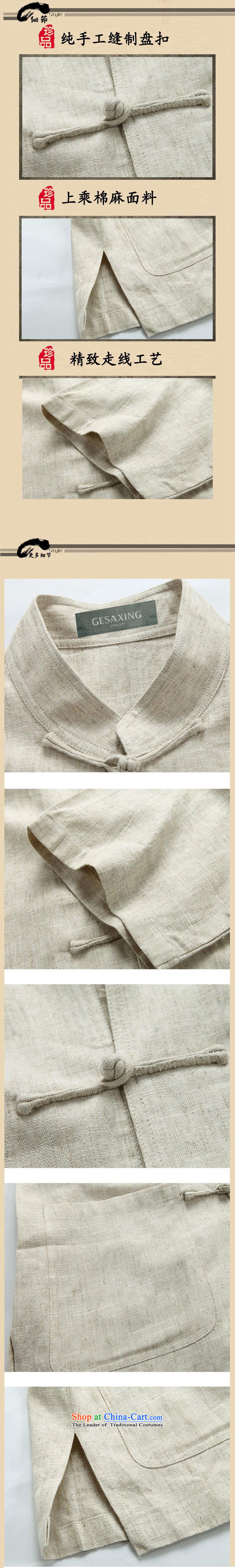 Flax Chinese collar of older persons in the cotton linen Tang dynasty male short-sleeved men Han-ball-service for summer package S/165 Gray Photo, prices, brand platters! The elections are supplied in the national character of distribution, so action, buy now enjoy more preferential! As soon as possible.